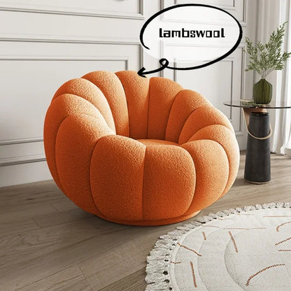 Modern Living Room Sofa Lambswool Pumpkin Sofa Chair Creative Home Balcony Swivel Lounge Chair Fitting Room Bedroom Single Sofas