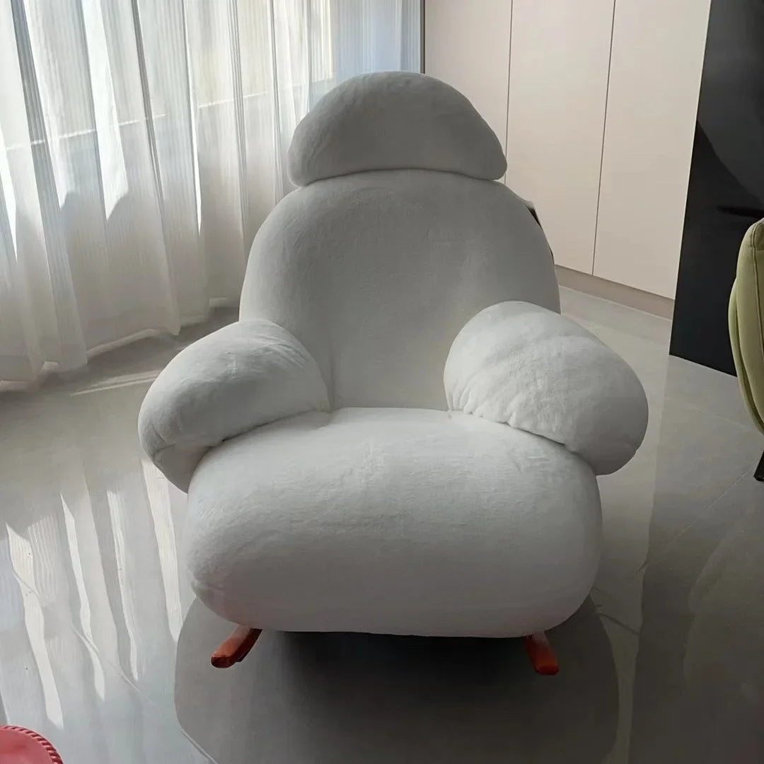 A The Cream Style Comfortable Sitting And Lying Angles Velvet Fabric Recreation Area Sillas