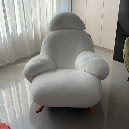A The Cream Style Comfortable Sitting And Lying Angles Velvet Fabric Recreation Area Sillas
