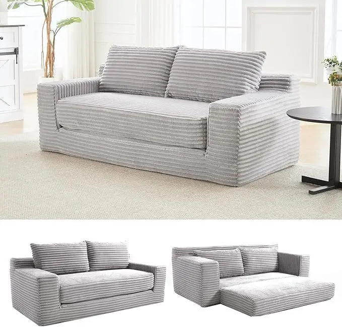 JC Modular Fabric Folding Vacuum Compression Sofa Bed Living Room Sofa Sponge Lazy Frameless Boneless Sofa Chair