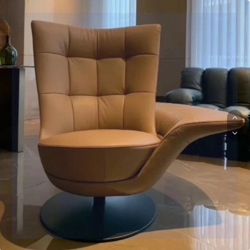 Italian modern designer leisure single chair backrest hotel reception leisure storage armrest rotating sofa chair