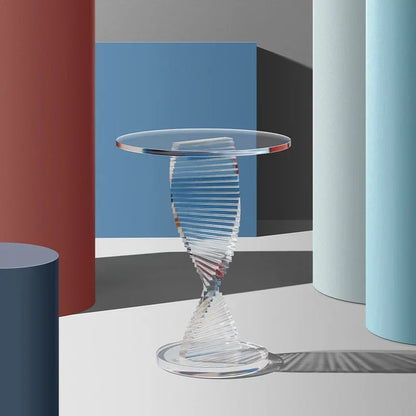 xzzSimple modern style small round table Nordic light luxury transparent corner few acrylic sofa side table