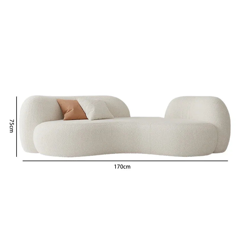 Cream wind sofa, new reception curved sofa in the living room