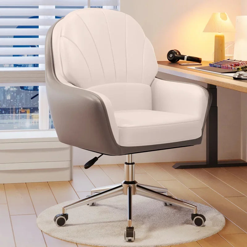 Metal Cute Vanity Makeup Chair for Girls Rotating Lift Backrest Computer Chair for Bedroom Dorm Home Office Desk