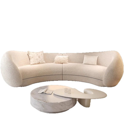 Moon sofa semi-circular living room French lamb wool fabric sofa designer