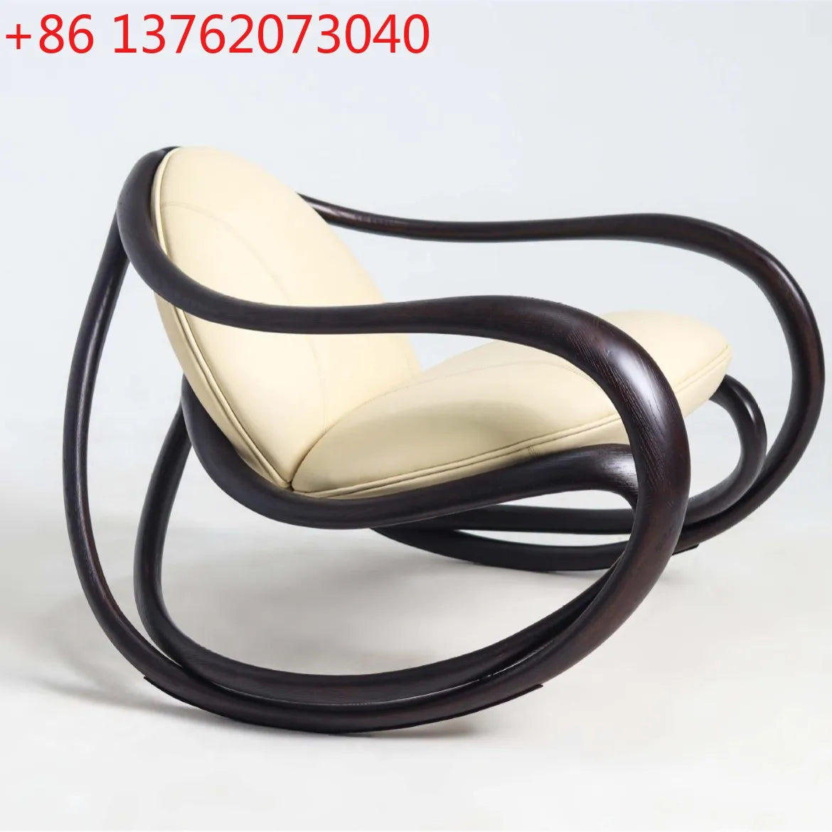 Solid wood balcony lazy living room sofa recliner leisure chair leather minimalist