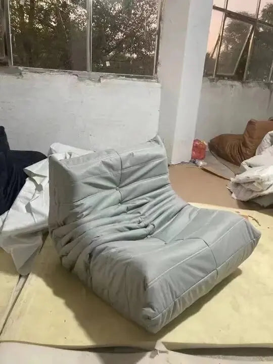 Lazy sofa, togo caterpillar sofa, light luxury, simple Internet celebrity creative chair, suede freehand space recliner