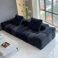 Full Sponge Compressed Fabric Sofa Modern Simple Living Room Couch Tofu Block Sofa Small Apartment Straight Row Combination Sofa