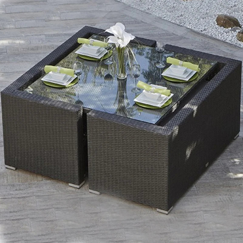 Outdoor rattan tables and chairs balcony rattan sofa courtyard leisure rattan art