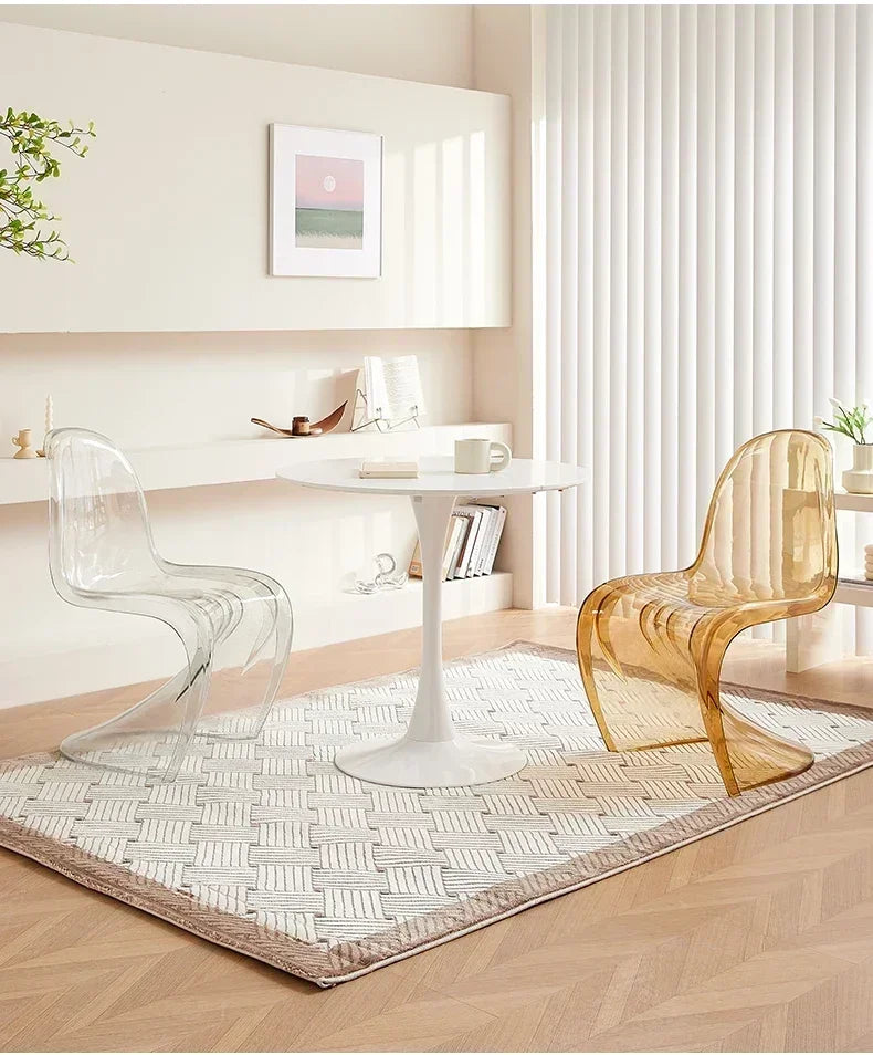 Design Minimalist Dining Chair Acrylic Kitchen Colorful Office Chair Modern Living Room Cadeira Kitchen Furniture  A1