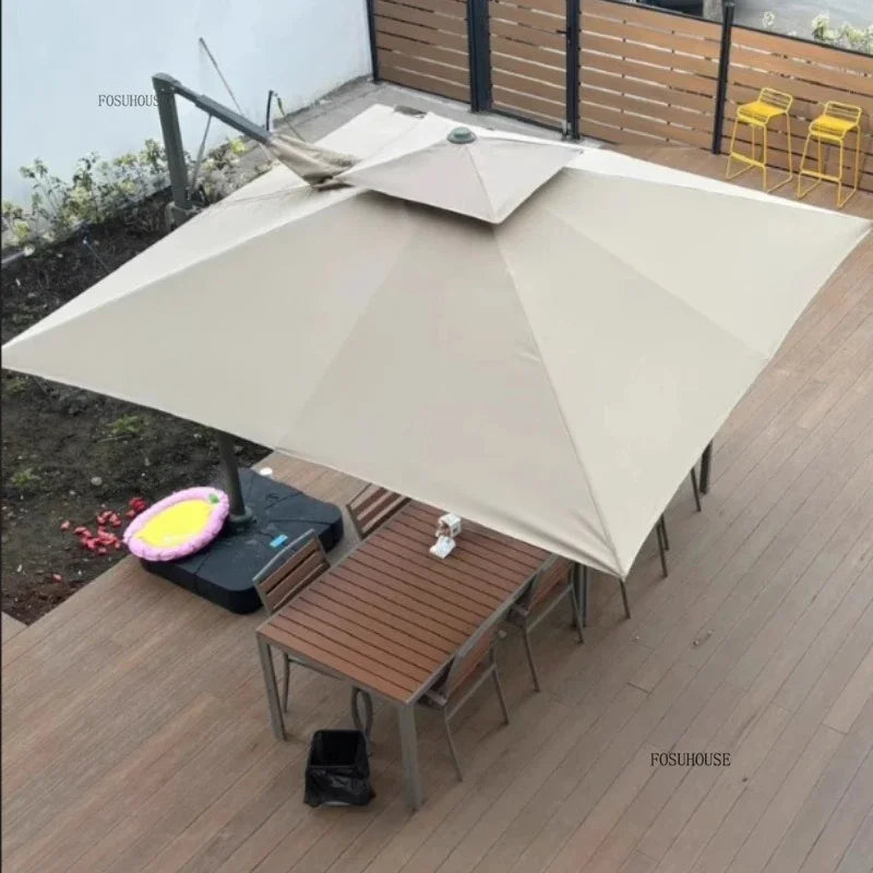 Outdoor Patio Umbrellas Roman Open-air Balcony Villa Garden Large Parasol Commercial Outdoor Stall Sunshade Umbrella with Base A