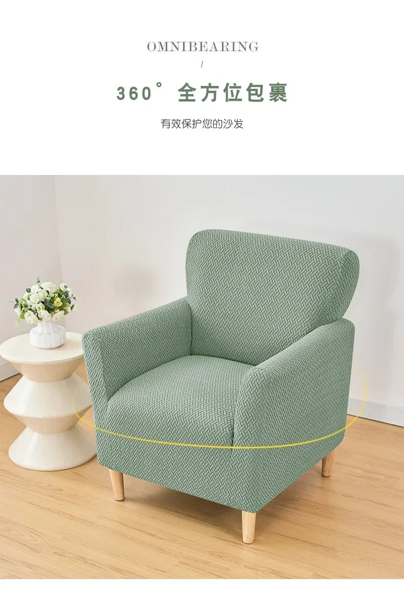 Jacquard Club Tub Sofa Cover Elastic Single Armchair Slipcover Stretch Spandex Chair Slipcover for Bar Counter Living Room