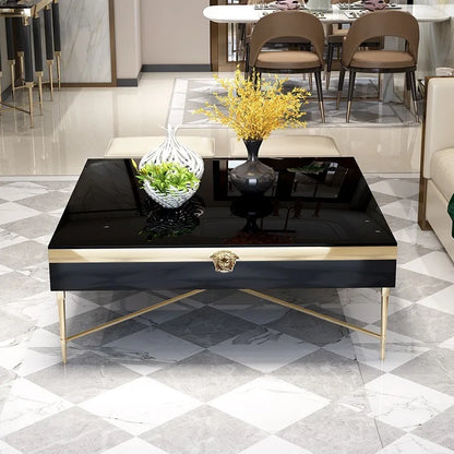 High fashion coffee table living room square paint glass square coffee table