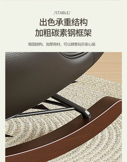 Modern Teddy Fleece Rocking Chair Upholstered Leisure Rocker Lounge Chair For Living Room Bedroom Balcony