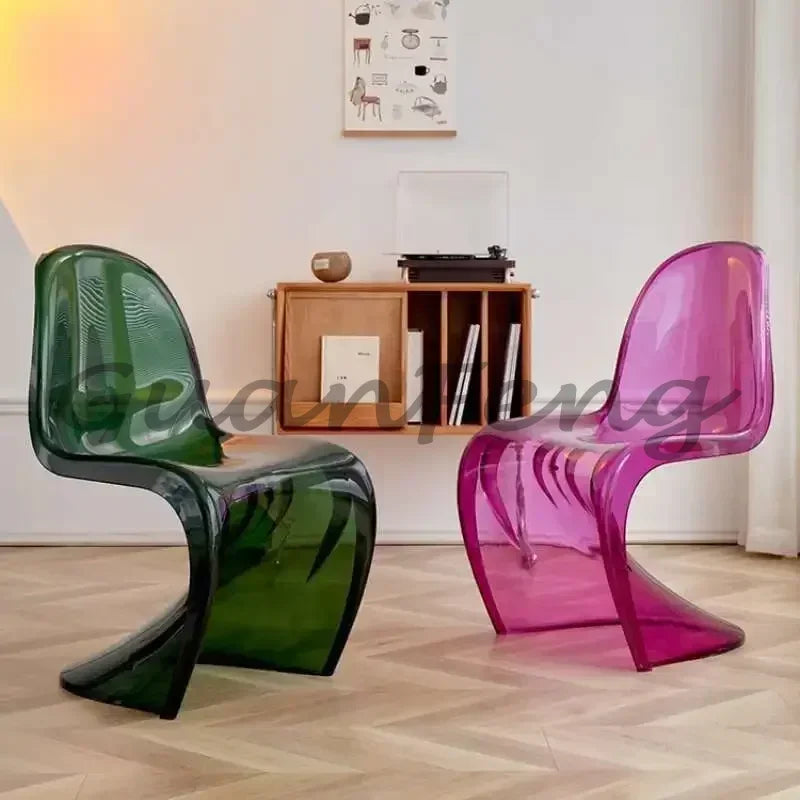 Transparent Plastic Chair Living Room Relax Backrest Waiting Cafe Chair Hotel Acrylic Design Dining Stool Nordic Furniture