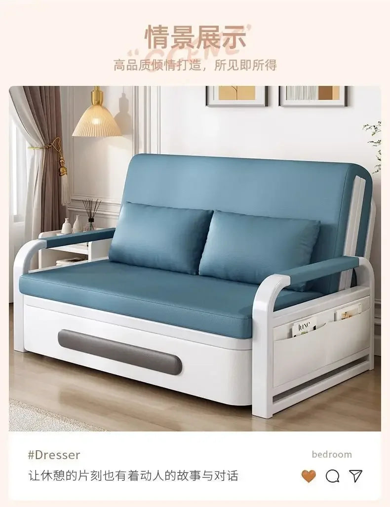 Sofa bed integrated dual-purpose small apartment Internet celebrity balcony multi-function retractable bed New technology