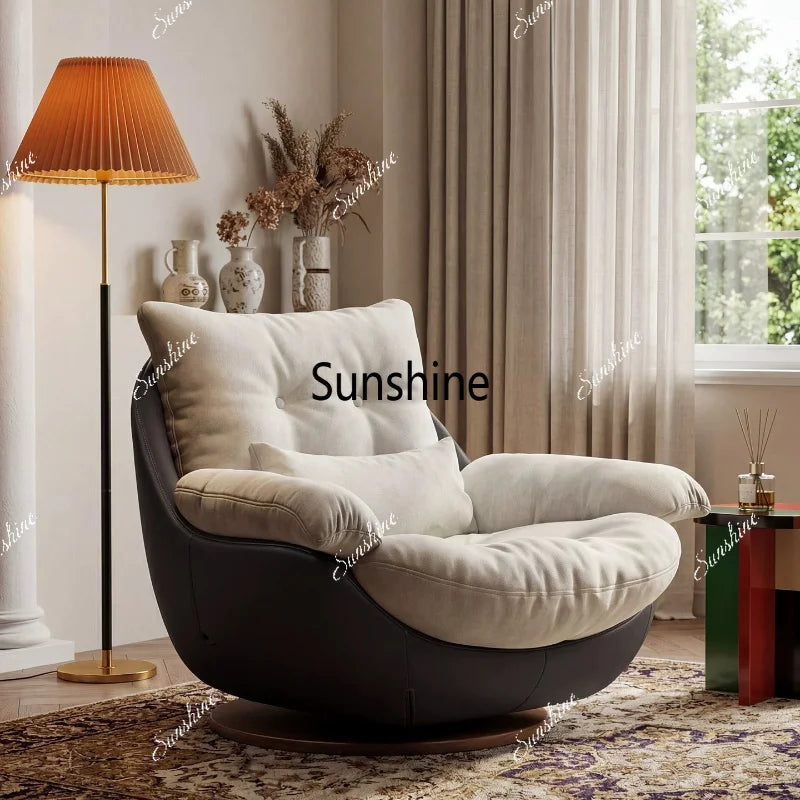 Medieval sofa chair light luxury high-end chair single rotating lazy leisure chair