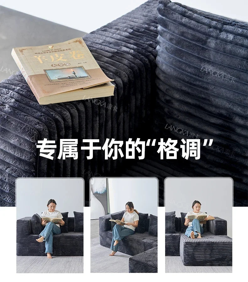 AR Home Furniture Living Room Fabric Compressed Sofa Lounge Daybed L Shape Bedroom Sofa Bed Couch Recliner Divano Da Soggiorno