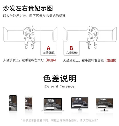 Simple and modern leather sofa combination large apartment living room L-shaped corner function headrest few fully