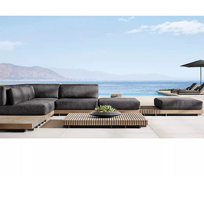Nordic, outdoor, sofa, hotel, coffee table, outdoor, open-air, villa, solid wood, sofa, combination, courtyard, furniture