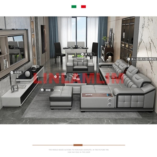 Genuine Leather Sofa Cama Leather Couch Big Sofas Sleeper Sofa Set Living Room Furniture Sofas Modernos Para Sala Sectional Sofa