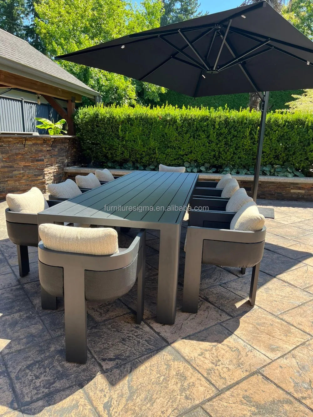 Sigma Designer Aluminum Furniture with Cushions Sofa Set Living Room Garden Patio Hotel Sectional Outdoor Sofa