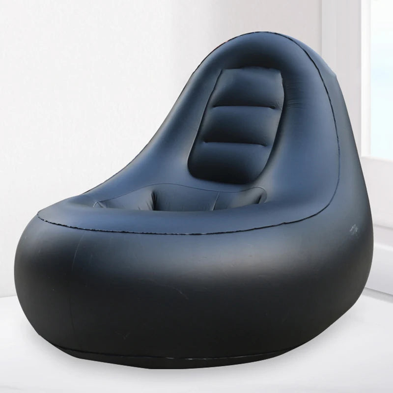 Inflatable Lounges Chair with Ottoman Blow Up Chaise Lounges Air Lazy Sofa Set Portable Inflatable Seats for Indoor & Outdoor