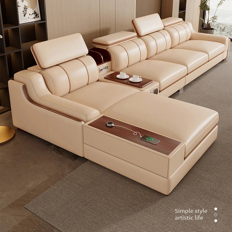 Leather Design Sofa Storage High Quality Comfortable Romantic Leisure Sofa Corner Leisure Multifunctional Sillon Cama Furniture