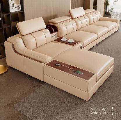 Leather Design Sofa Storage High Quality Comfortable Romantic Leisure Sofa Corner Leisure Multifunctional Sillon Cama Furniture