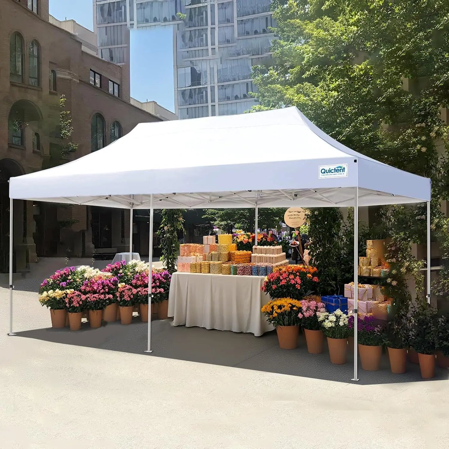 10x20 Heavy Duty Pop up Canopy Tent, Commercial Grade Instant Shelter with Wheeled Bag for Outdoor, Parties,, Customized
