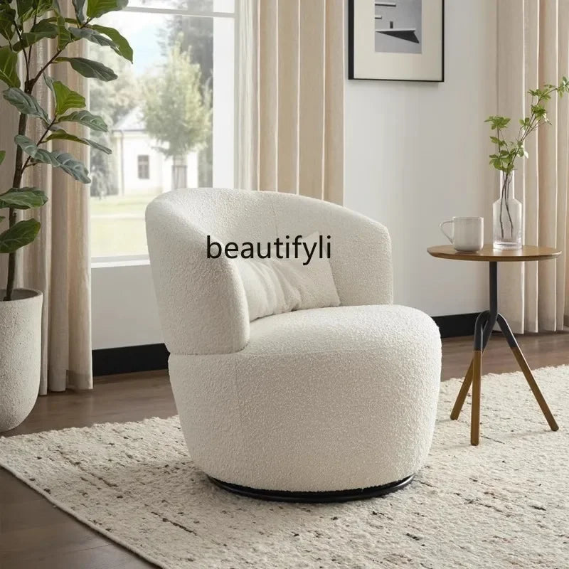 Y Simple light luxury rotating backrest sofa chair Italian armrest round leisure chair living room single sofa