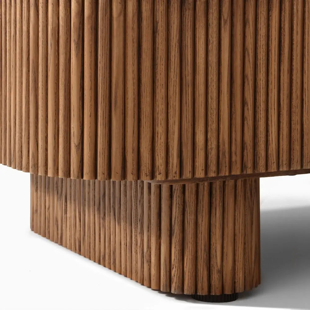 Modern Luxury Living Room Furniture Wood Rectangular Coffee Table Safety Round Corner Coffee Table with Concealed Drawer