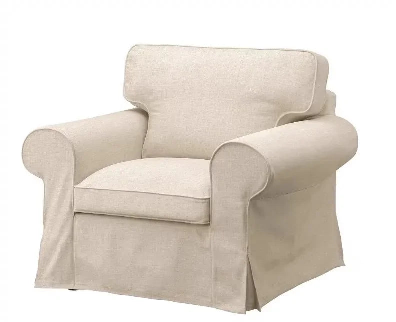 North American wabi style Japanese style white cream linen cotton and linen designer living room B & B straight