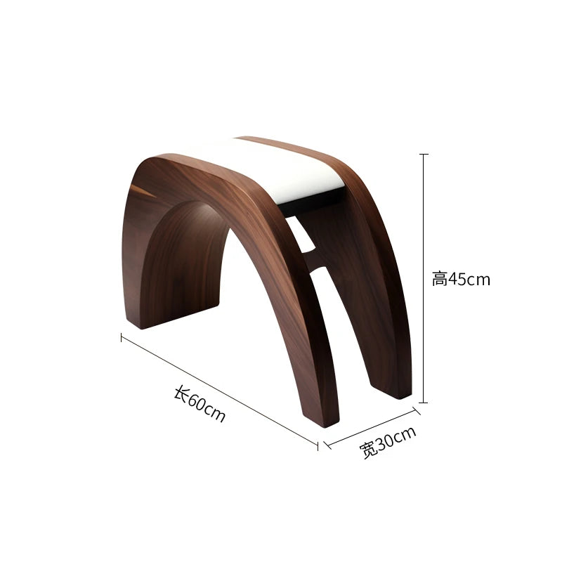 Nordic creative small stool high-end home stool strong and durable solid wood fashion shoe change solid wood seat stool
