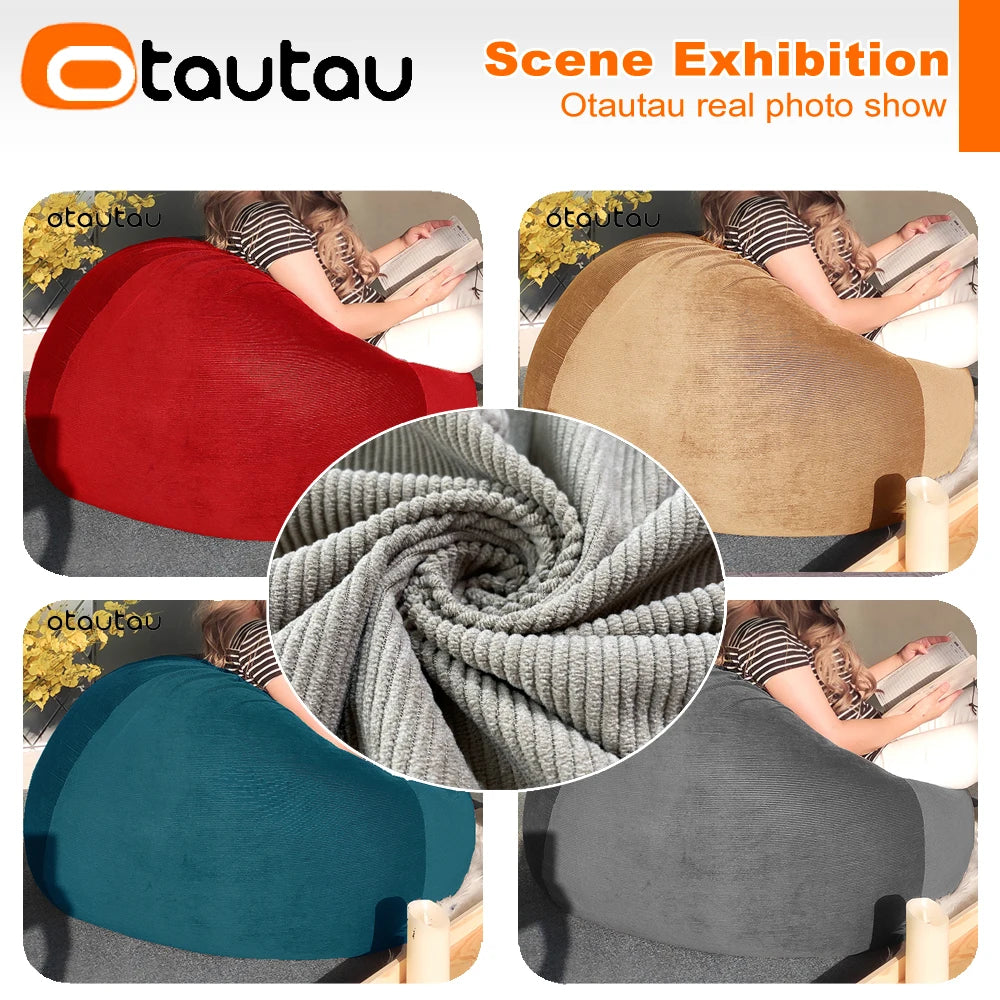 OTAUTAU Adults Children Corduroy Bean Bag Cover Without Filler Beanbag Pouf Chair Puff Salon Corner Seat Game Movie Sac DD005