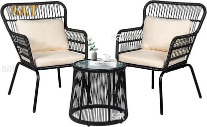 # New Arrival 3 Pieces Outdoor Furniture Set Patio Rattan Wicker Chairs