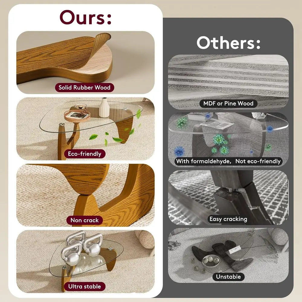 Modern Glass Coffee Table for Living Room mid Century Small Coffee Table Stylish Coffee Tables, Suitable for Bedroom Living Room