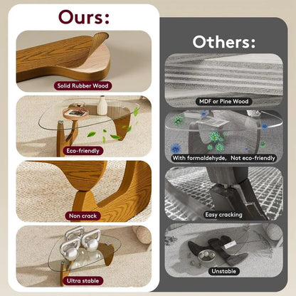 Modern Glass Coffee Table for Living Room mid Century Small Coffee Table Stylish Coffee Tables, Suitable for Bedroom Living Room