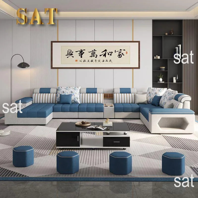 Italian Simple Modern Light Luxury Sofa Living Room Furniture White Grey Orange Corner Modular Sofa