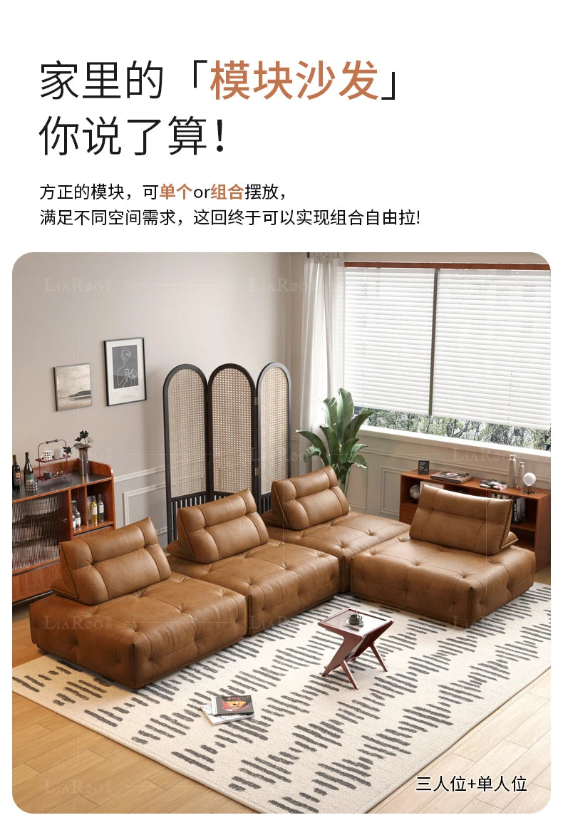 Adults Sleep Living Room Couch European Brown Villa Modular Corner Sectional Sofa Double Lounge Leather Canape Salon Furniture