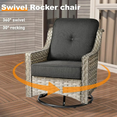 Wicker Outdoor Furniture Patio Conversation Rattan Sofa Set for Garden,Poolside,Backyard,Deck