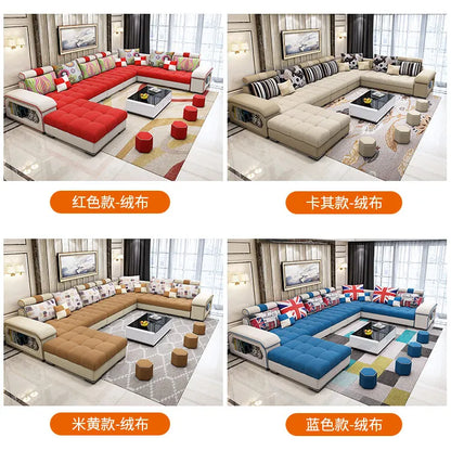 Fabric sofa, simple and modern size, living room, Nordic latex technology fabric sofa