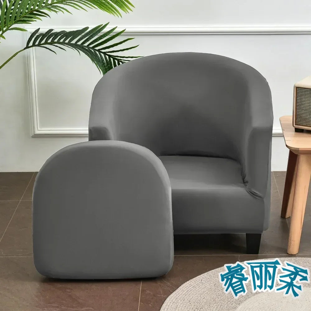 Stretch Club Chair Slipcover 2 Piece Printed Tub Chair Slipcover Stretch Armchair Cover Single Sofa Cover Furniture Protector