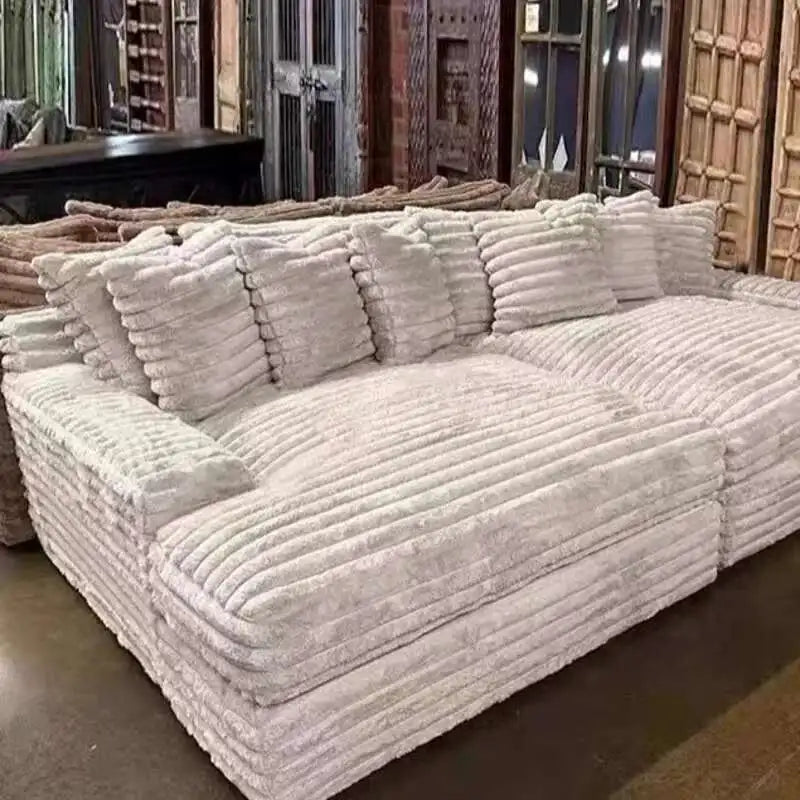 Light luxury lazy sofa thick velvet cloud sofa large sitting deep removable and washable combination living room 2024 new