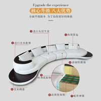 Italian Designer Minimalist Corner L-shaped Leather Sofa Villa Living Room High-end Customized Sofa Set