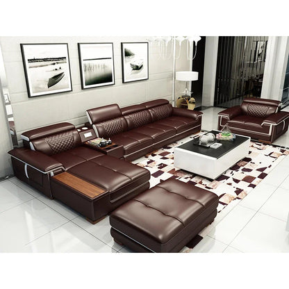 Hot Modern Design Modular L Shape Couch Living Room Sofa Set Furniture Luxury Home Lounge Modular Large Corner Leather Sofa
