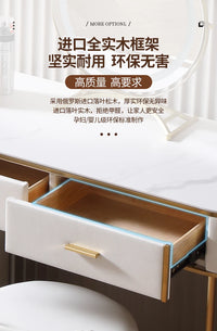 Light Mirror Vanity Table White Minimalist Drawers Storage Dressing Table Desk Makeup Mesa De Maquillaje Bedroom Furniture