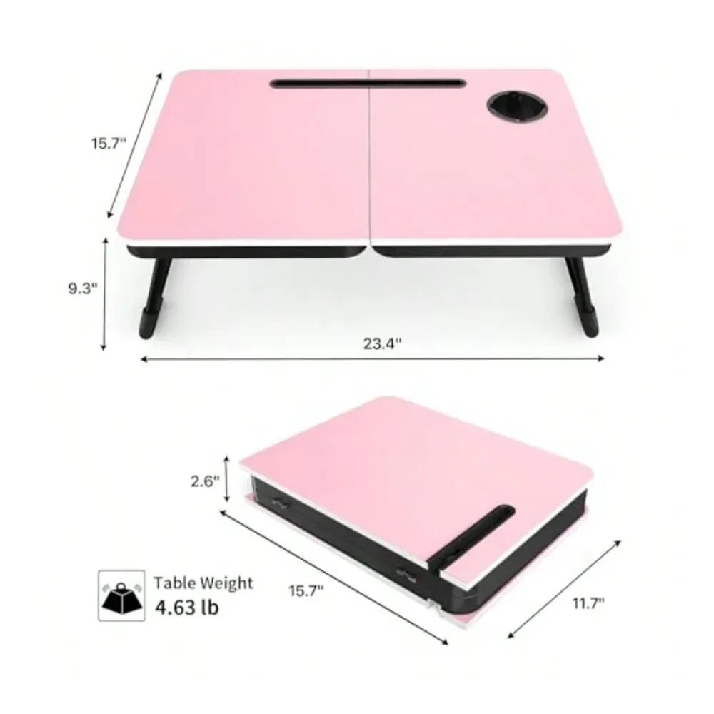 Laptop Bed Desk For Couch Sofa Large Lap Desk Tray Table With Cup Holder And Tablet Slot Portable Notebook Stand For Eating Wri