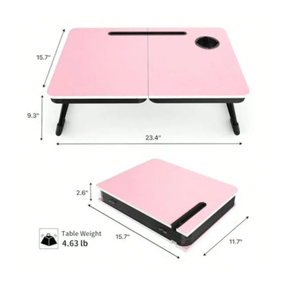 Laptop Bed Desk For Couch Sofa Large Lap Desk Tray Table With Cup Holder And Tablet Slot Portable Notebook Stand For Eating Wri