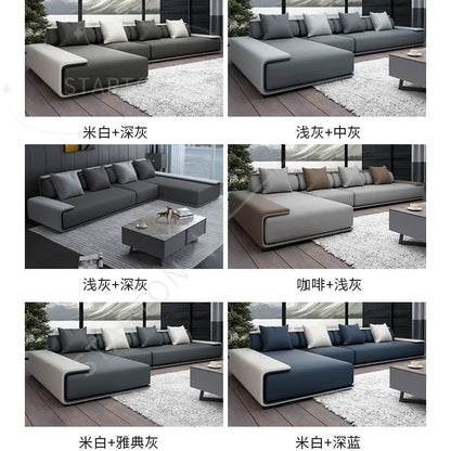 Grey Fabric Sofa Leisure Couch l Shape Sofa
